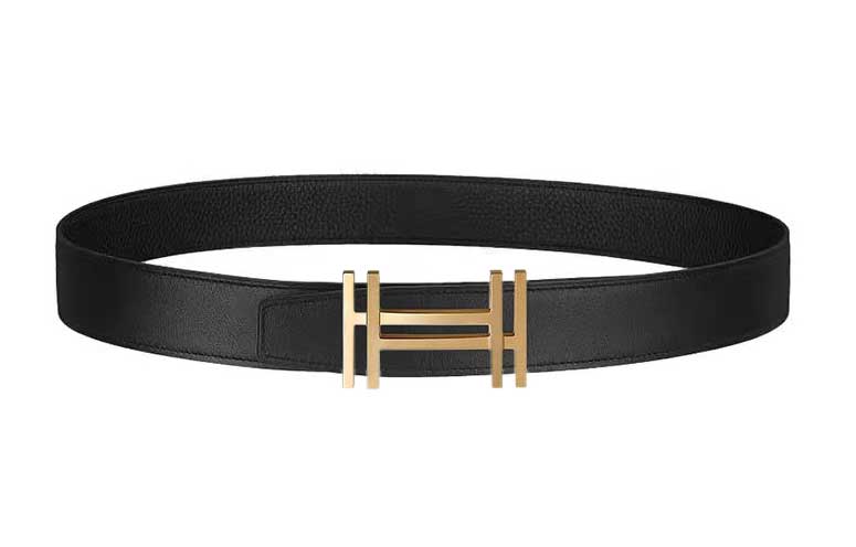 HERMES Leather Belts Unisex Black