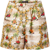 LOUIS VUITTON Monogram Silk Drawstring Shorts