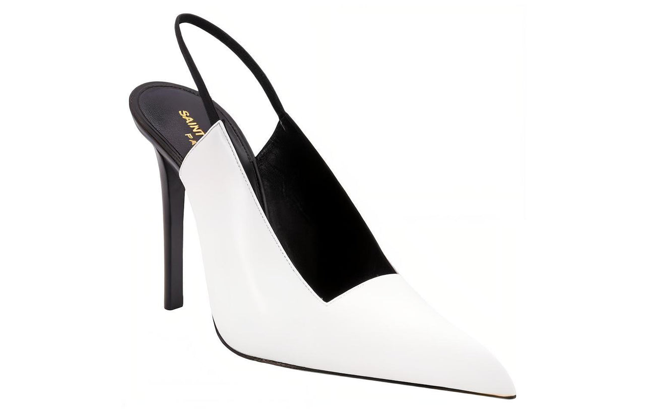 SAINT LAURENT Raven Pointed Toe Slingback Pumps