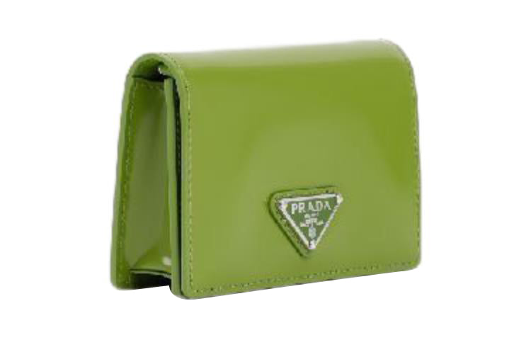 PRADA Calfskin Shoulder Bag Crossbody Bag Wallets Women's Green