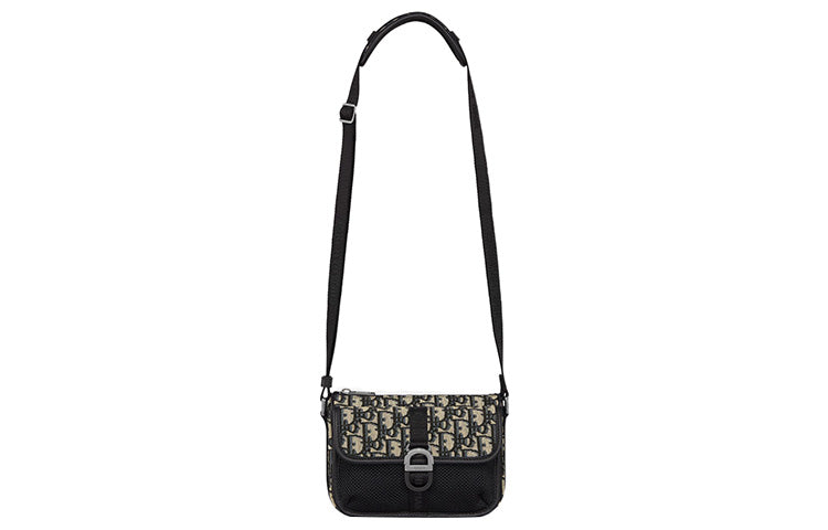 DIOR Aqua Oblique Print Shoulder Bag, Crossbody Bag Mini Unisex Beige & Black