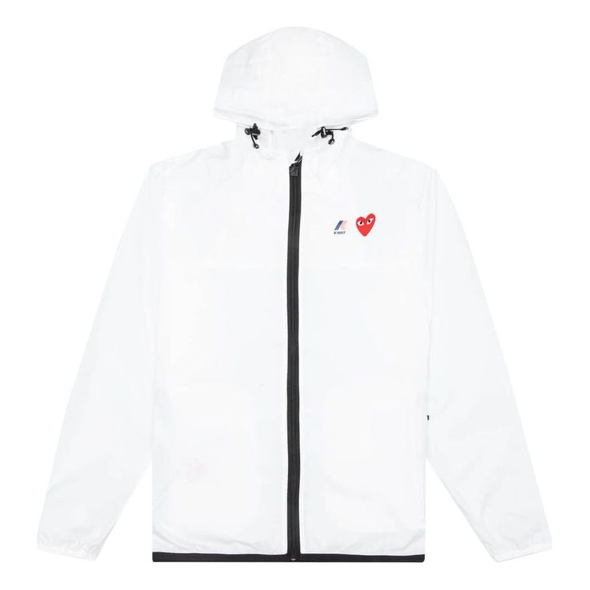 COMME des GARCONS PLAY SS25 x K Way Full Zip Jacket 'White' AZ-J501-051-3
