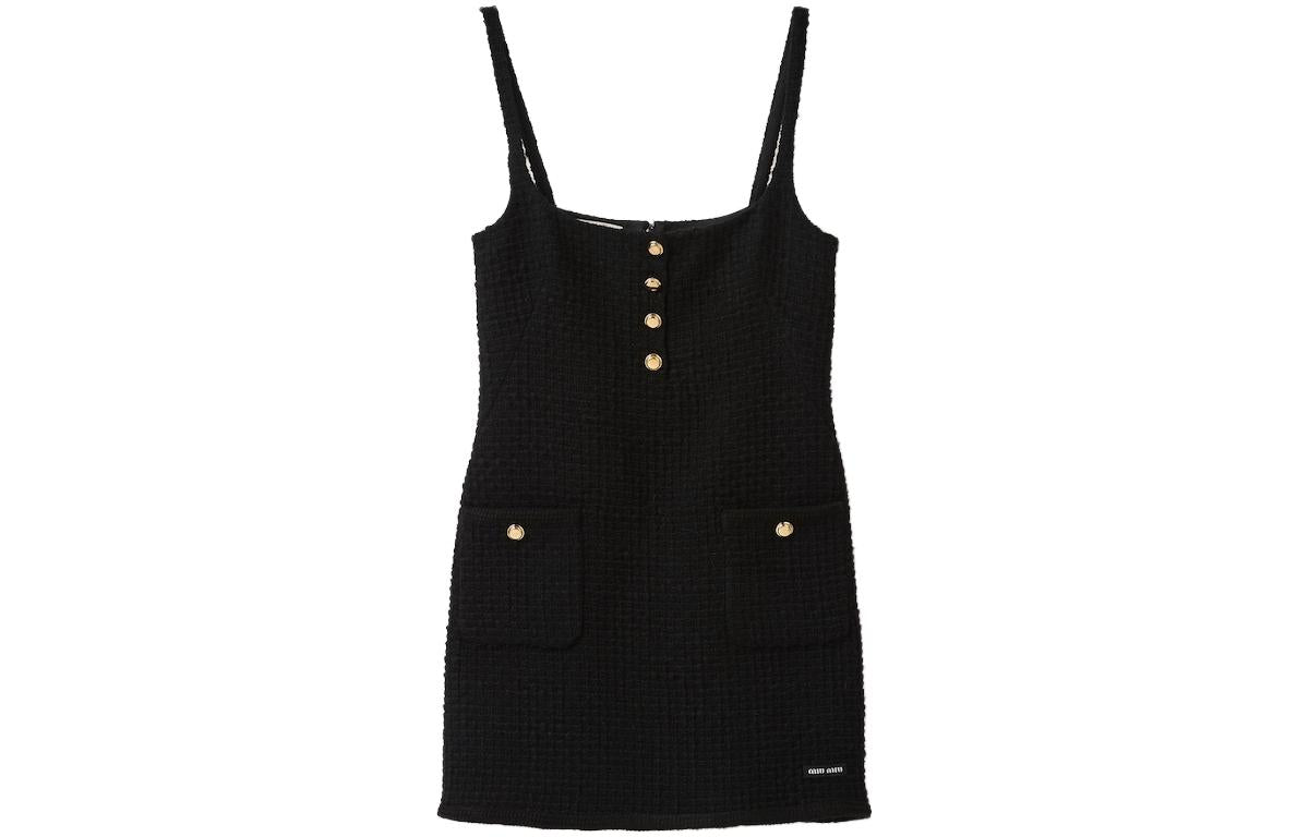 MIU MIU FW23 Slip Dress Women's Black
