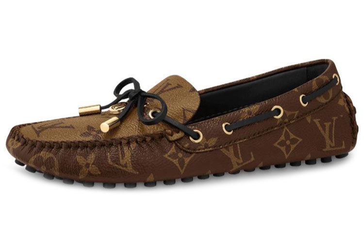 LOUIS VUITTON Gloria Flat Loafers 'Brown Monogram' Women's