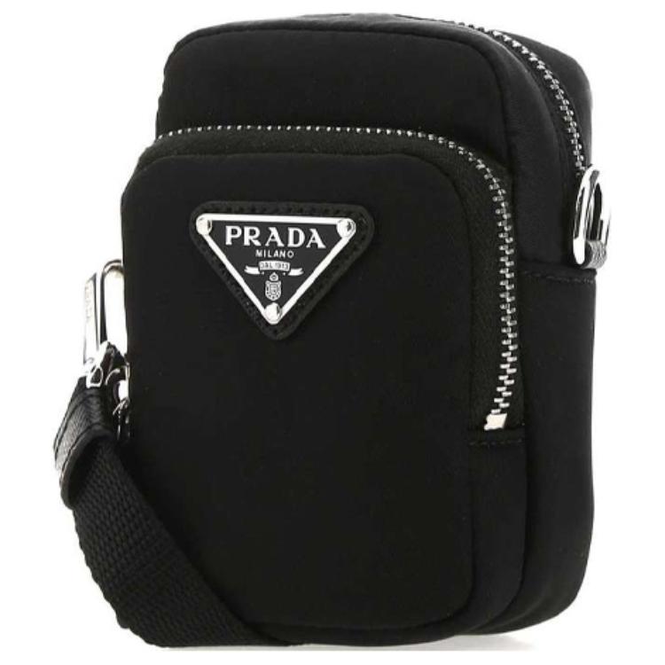 PRADA Recycled Nylon Cell Phone Pouch Mini Men's Black