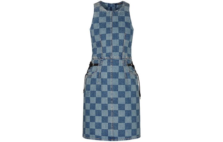 LOUIS VUITTON New Quarterly Products Of LV Sleeveless Dress Women's Blue