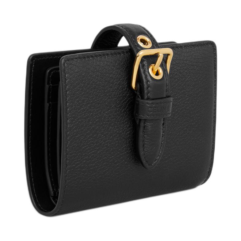 CELINE Soft Calfskin Wallet Small Size Women's Black