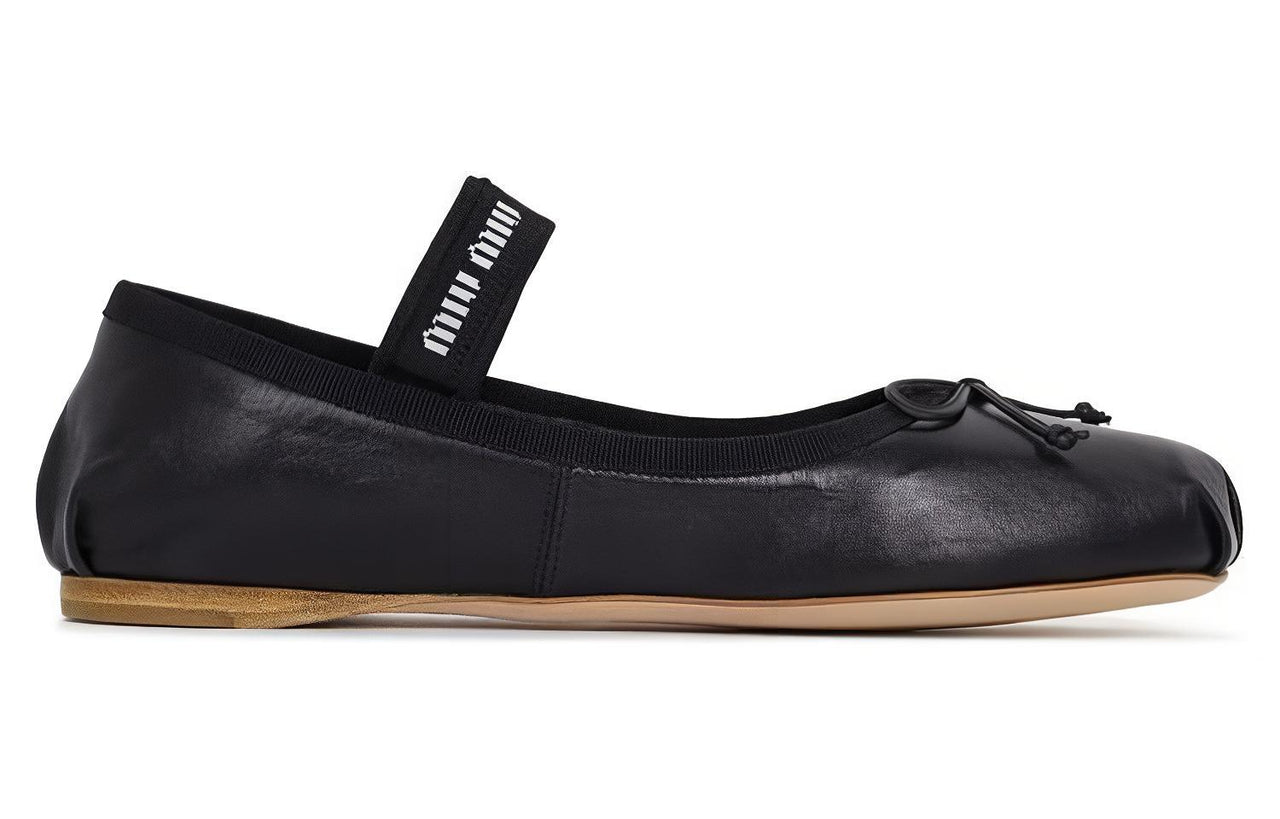 MIU MIU Flat Mary Jane Shoes Women's Black