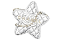 CHANEL Sheepskin Star Single Shoulder Crossbody Clutch Regular Women's Silver