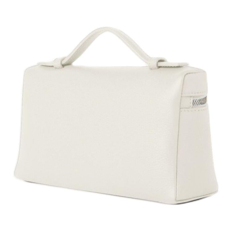 Loro Piana ExtraPocket Grained Calfskin Handbag Shoulder Bag Unisex Whisper White