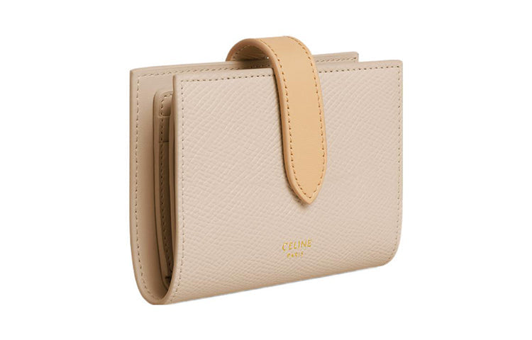 CELINE Calfskin Wallet Small Size Women's Ecru