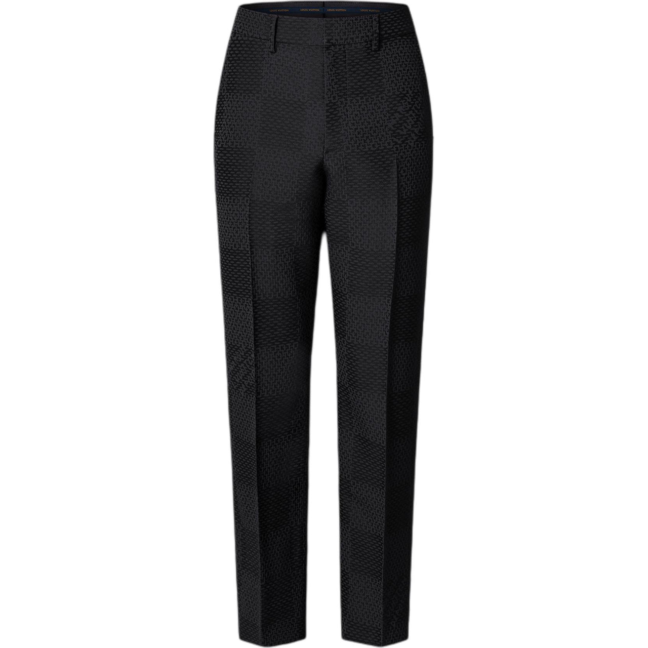LOUIS VUITTON Jacquard Damier Wool-Silk Blend Cigarette Pants
