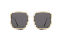 DIOR Square Sunglasses Women's Gold