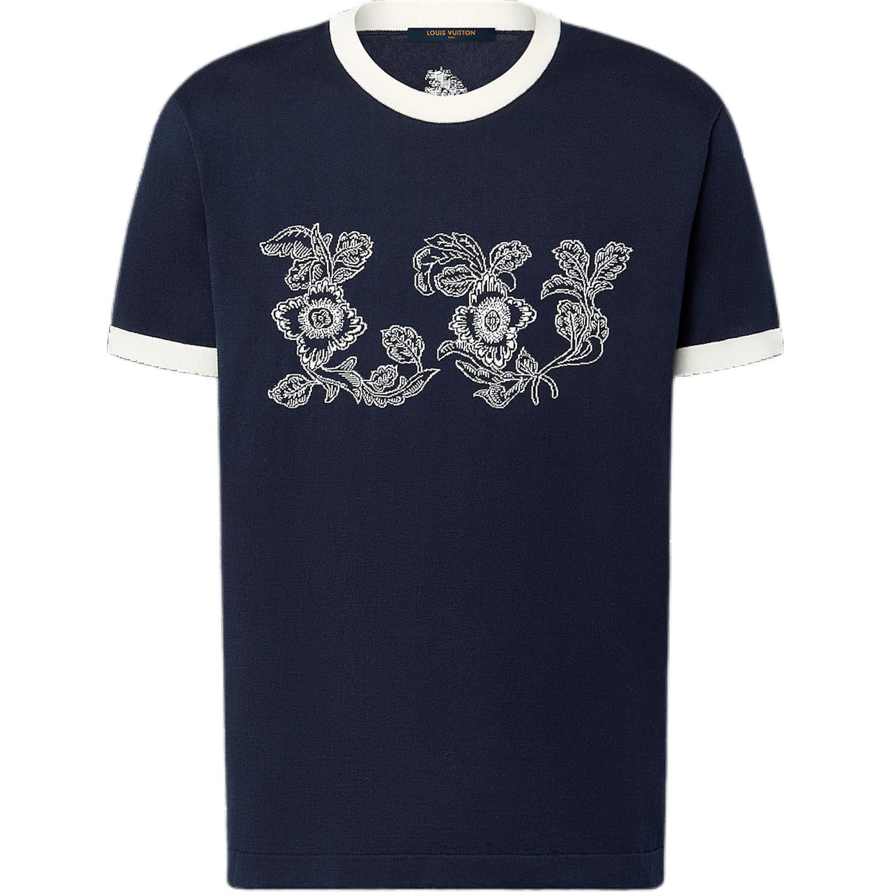 LOUIS VUITTON Graphic Intarsia Short-Sleeved Cotton Crewneck