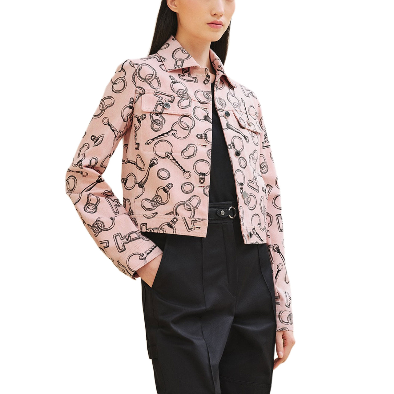 HERMES Jackets Coats Women's Quartz Pink