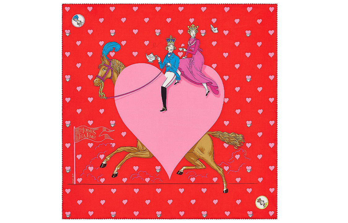 HERMES Silk Scarves Women's Red