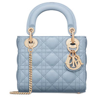 DIOR Lady Dior Lambskin Lady Dior Bag, Shoulder Bag, Crossbody Bag, Handbag Mini Women's Blue