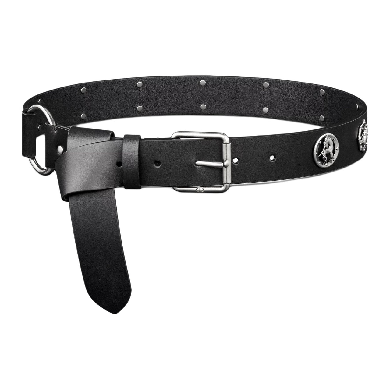 DIOR Cow Leather Leather Belts Women's Black 3CM