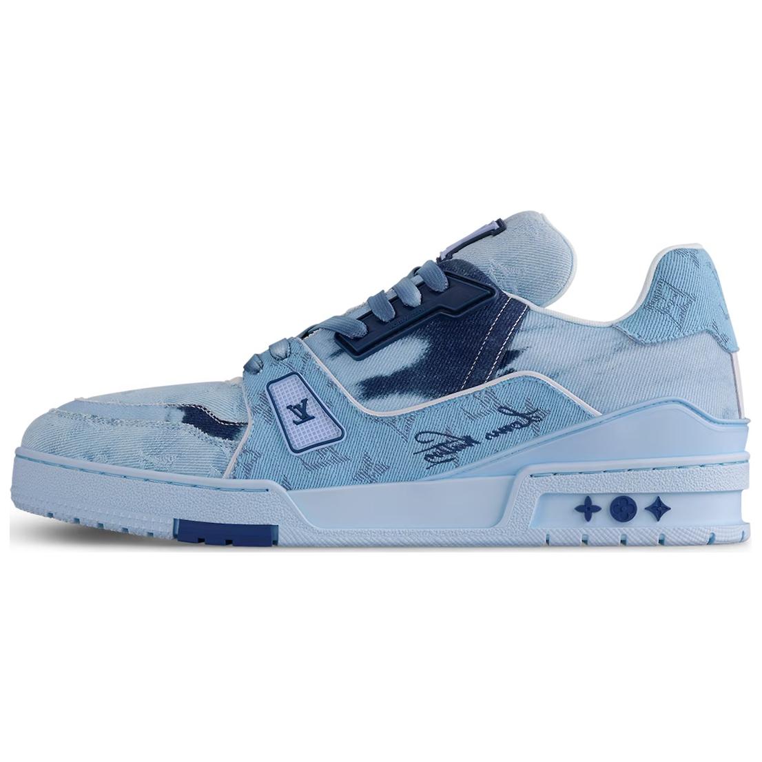 LOUIS VUITTON Trainer Skateboard Shoes Men's Denim Blue