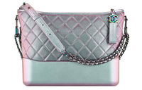 CHANEL Gabrielle Calfskin Handbag Shoulder Bag Crossbody Bag Small Size Women's Iridescent Purple
