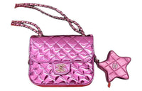 CHANEL Calfskin Combined With Lambskin Mouth Cover Bag Crossbody Bag Mini Women's Metal Purple