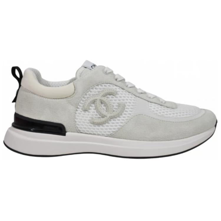 CHANEL Logo Sneaker White Black Women's