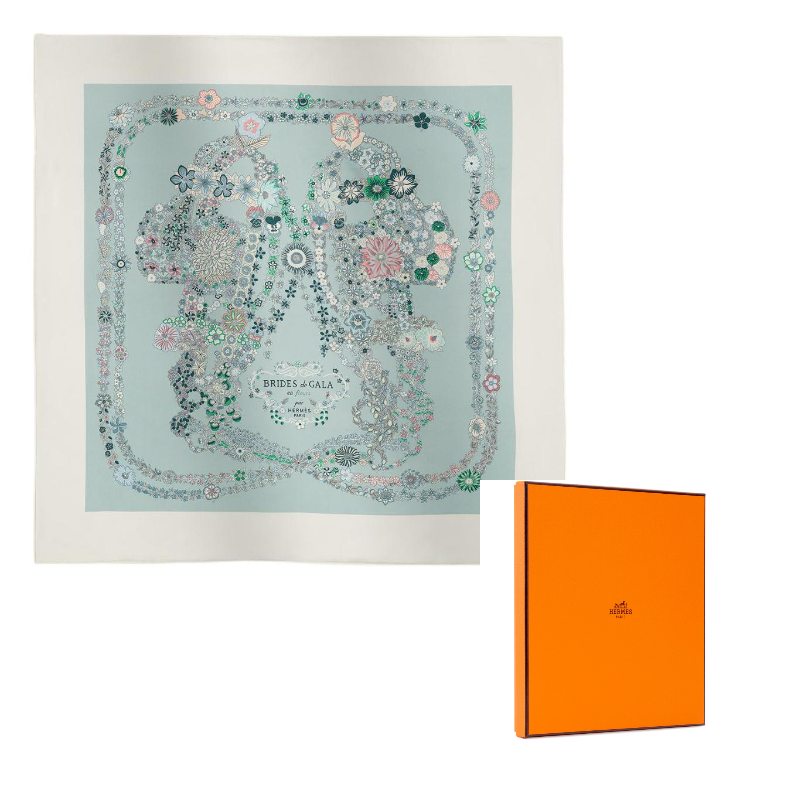 HERMES Silk Silk Scarves Unisex Blue