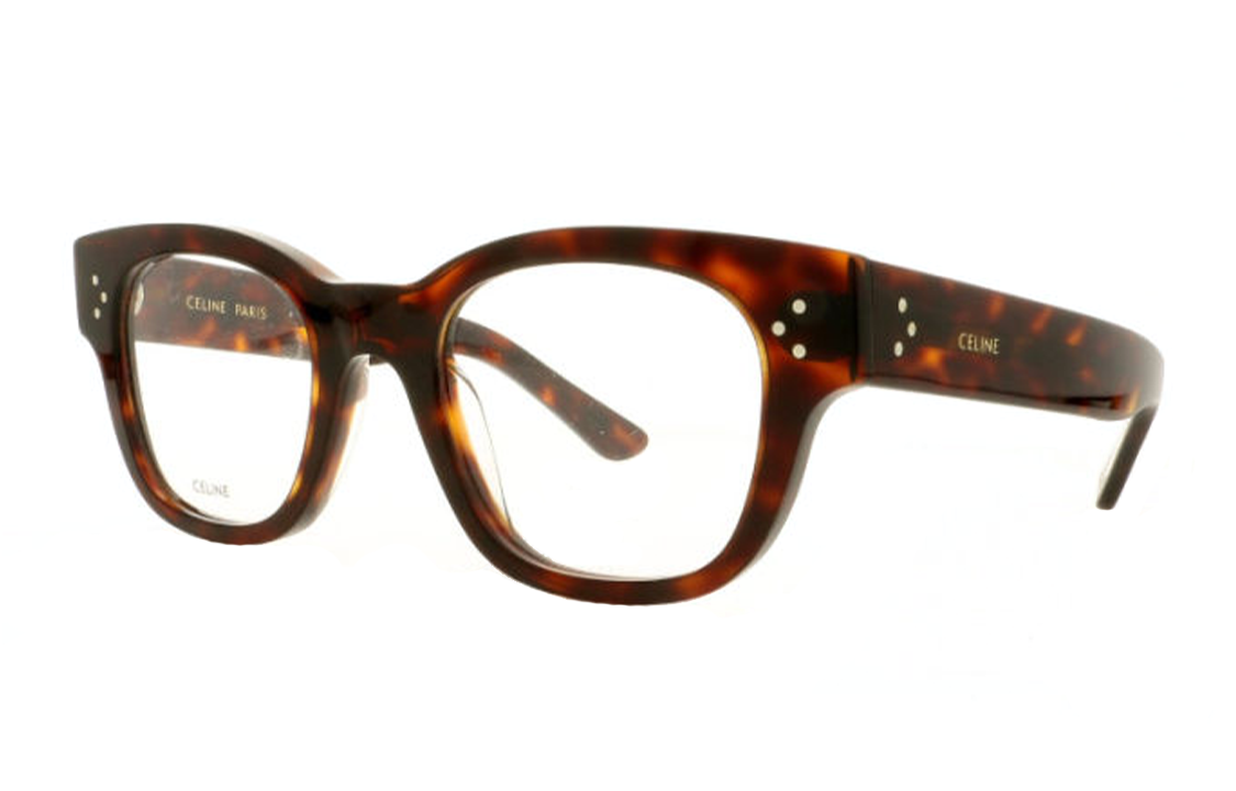 CELINE Acetate Irregular Shape Eyeglass Frames Men's Tortoiseshell