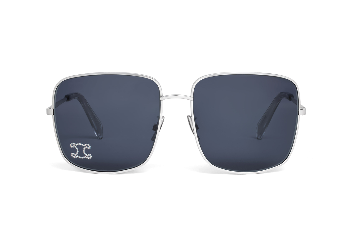 CELINE Triomphe Rhinestone 01 Sunglasses In Metal With Crystals
