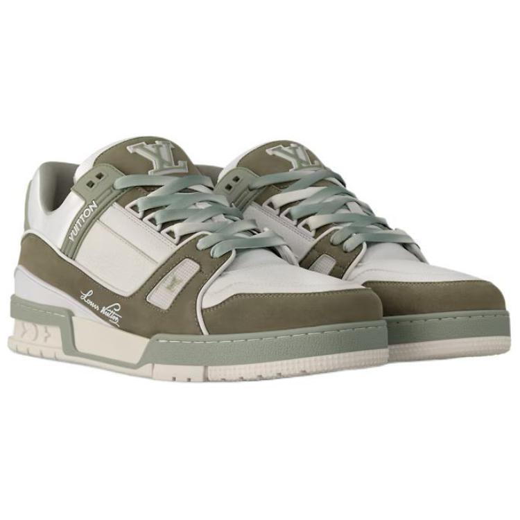 LOUIS VUITTON Trainer Low-Top Skateboard Shoes Unisex Dark Green