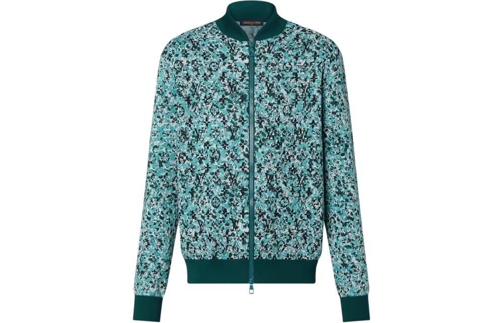 LOUIS VUITTON Graphic Cotton Knit Blouson Jackets & Coats Men's Blue