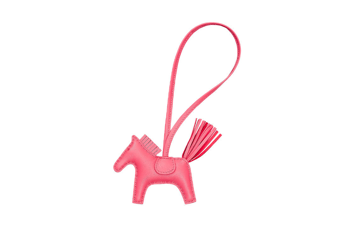 HERMES Sheepskin Pendants Unisex PM Pink