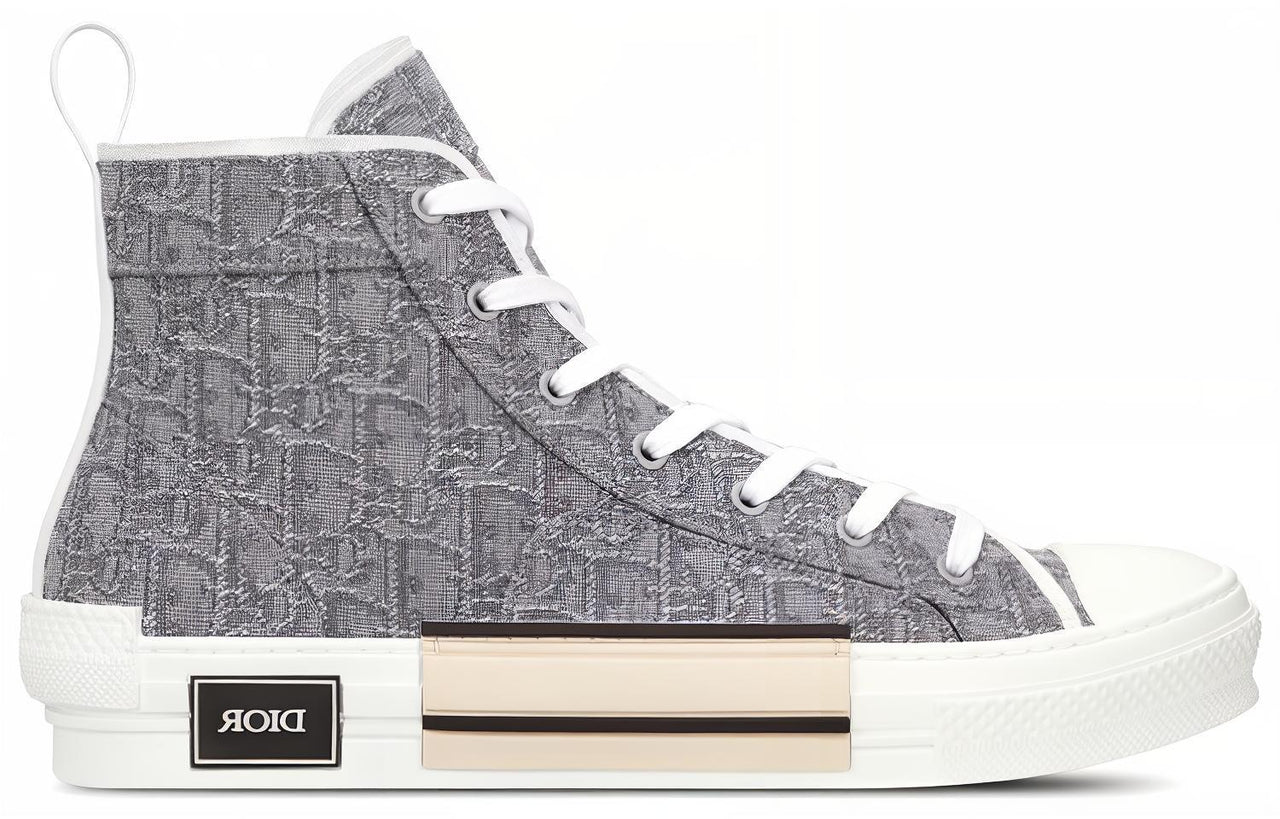 DIOR B23 High Top Ruthenium Colored Oblique Jacquard