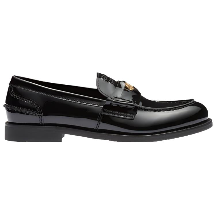 MIU MIU Logo-plaque Patent-leather Loafers