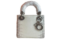 DIOR Crocodile Leather Dior Bag Tote Bag Shopping Bag Crossbody Handbag Mini Women's White