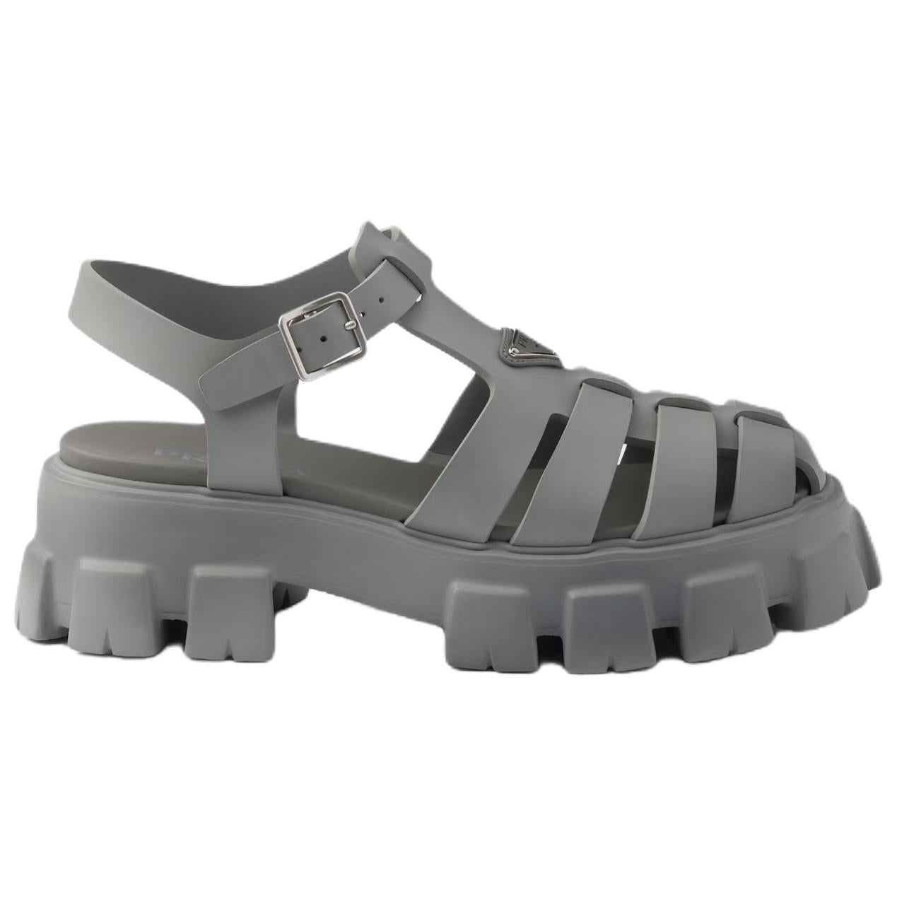 PRADA Monolith Roman Sandals 5cm Women's Gray