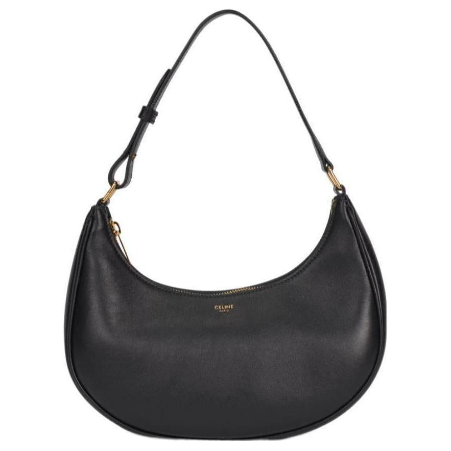 CELINE AVA Smooth Cow Leather Handbag, Shoulder Bag Women's Black