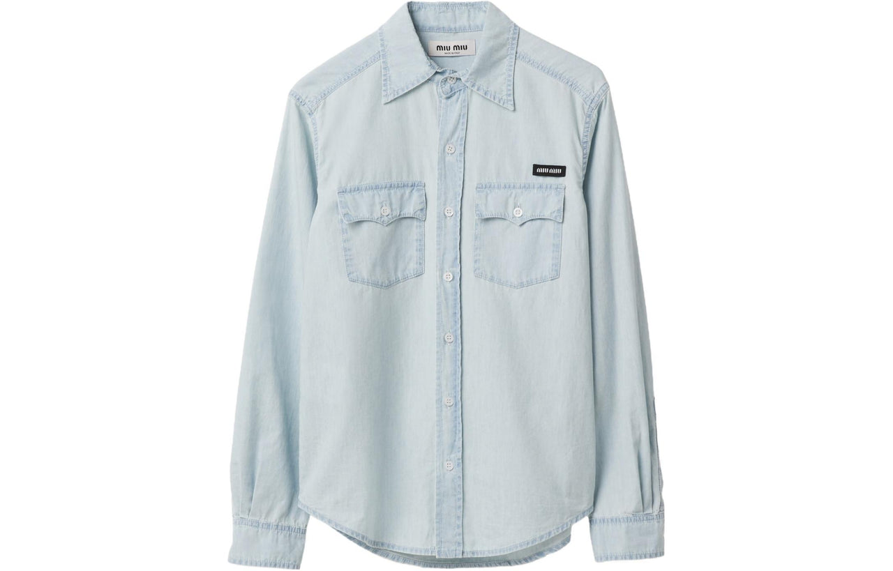 MIU MIU Logo appliqué Cotton Shirt