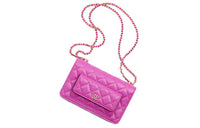 CHANEL Grained Shiny Calfskin Shoulder Bag Crossbody Bag Women's Purple