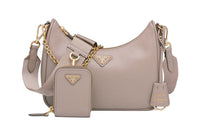 PRADA Hobo Cross-Stitch Leather Hobo Bag Shoulder Bag Handbag Shoulder Bag Women's Water Lily Color