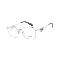 PRADA Metal Irregular Shape Eyeglass Frames Women's Silver
