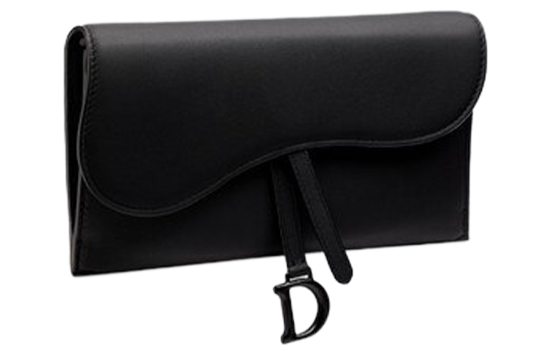 DIOR Calfskin Combo Bag Clutch Shoulder Bag Crossbody Bag Handbag Women's Matte Black