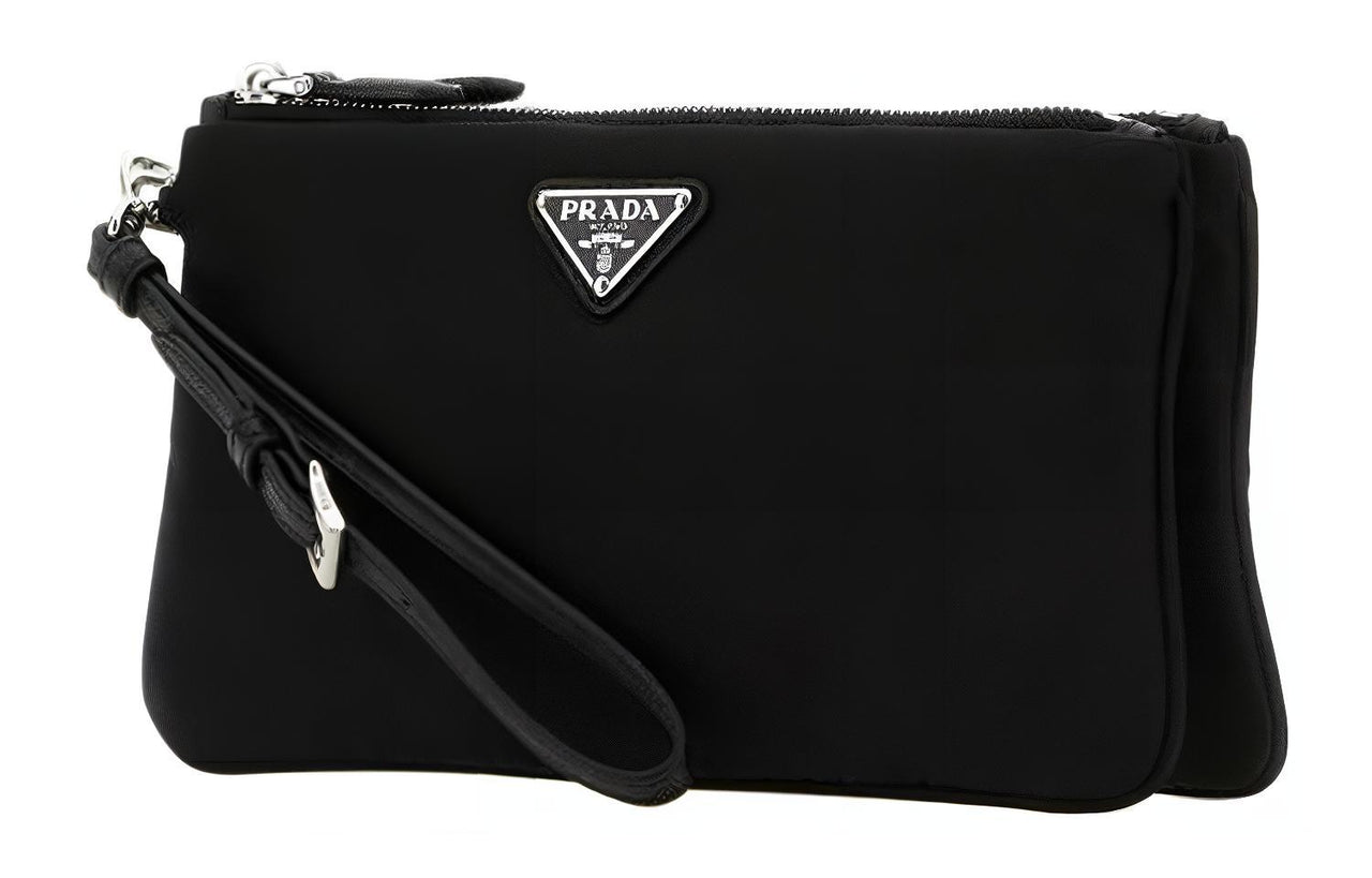 PRADA Re-Nylon Nylon Clutch Women's Black