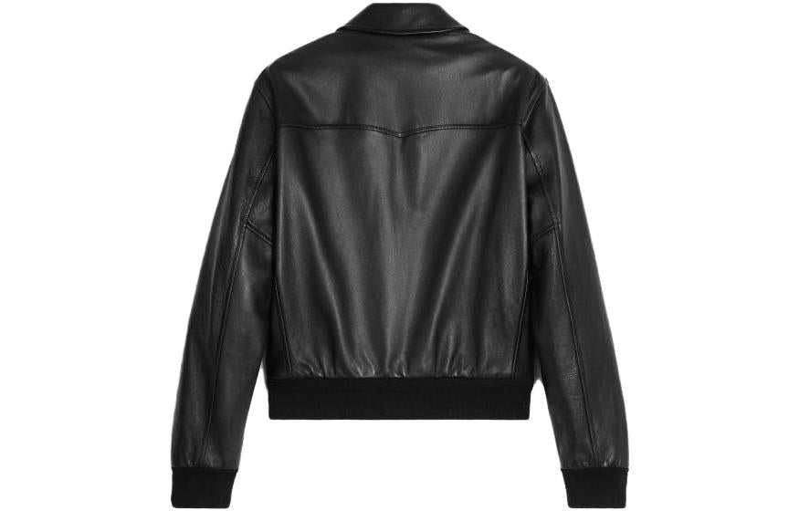 CELINE Classic Aviator Blouson Jacket In Soft Lambskin