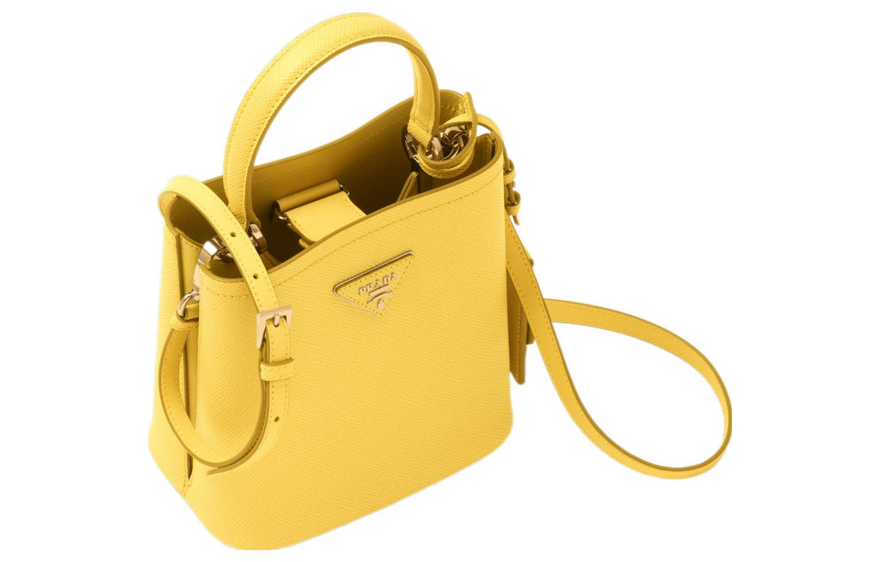 PRADA Saffiano Leather Shoulder Bag, Crossbody Bag, Handbag Women's Sunlight Yellow
