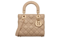 DIOR Lady Dior Grain Calfskin Lady Dior Bag, Crossbody, One Shoulder, Handbag Trumpets Women's Cookie