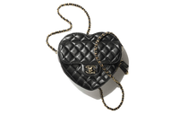 CHANEL Lambskin Heart Bag Heart Crossbody Bag Shoulder Bag Mini Women's Black