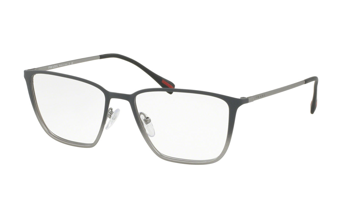 PRADA Crystal Irregular Shape Eyeglass Frames Men's Gray