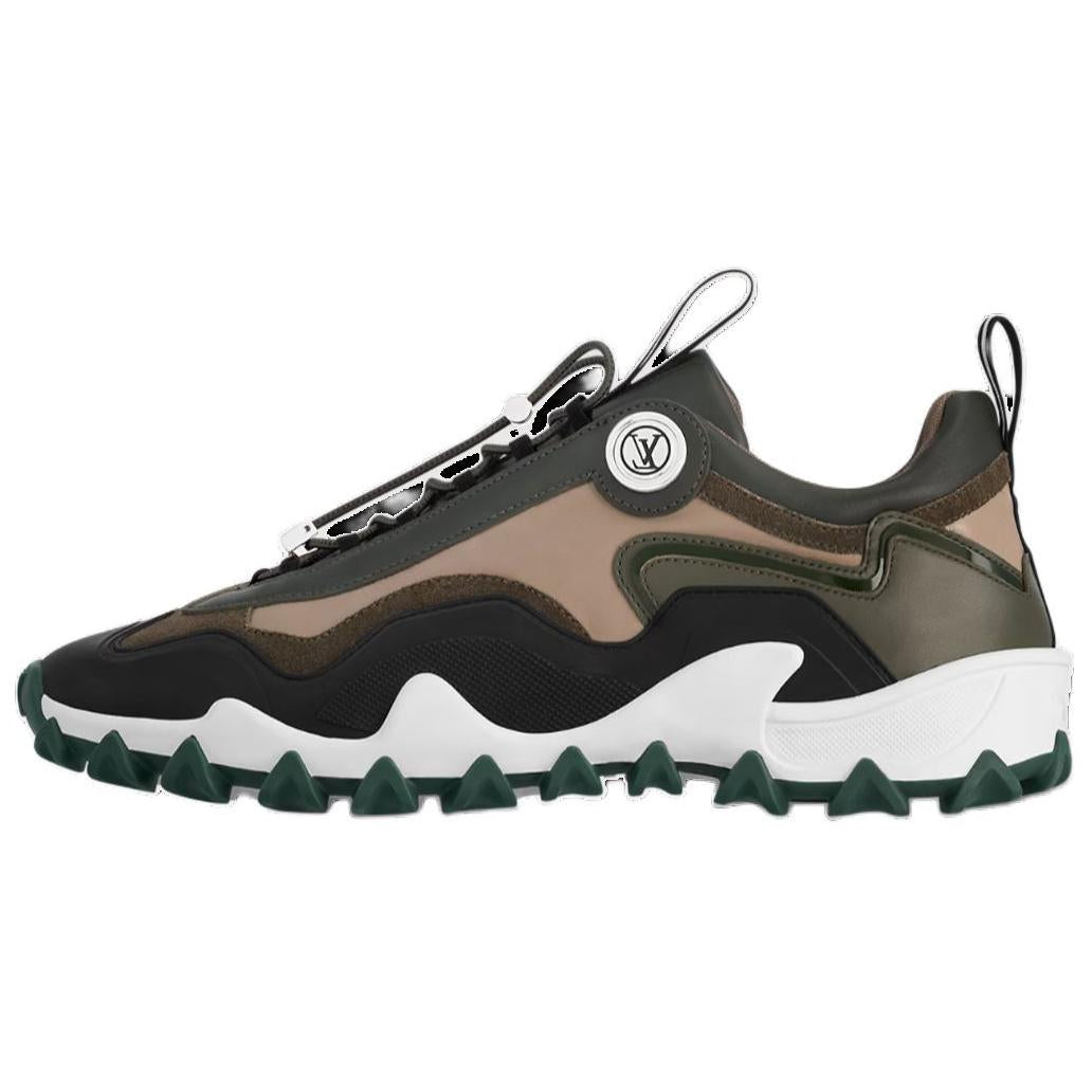 LOUIS VUITTON LV Rush Slip-Resistant Low-Top Casual Shoes Women's Khaki Green