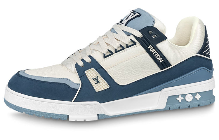 LOUIS VUITTON Trainer Low Top Skateboard Shoes Unisex Blue White
